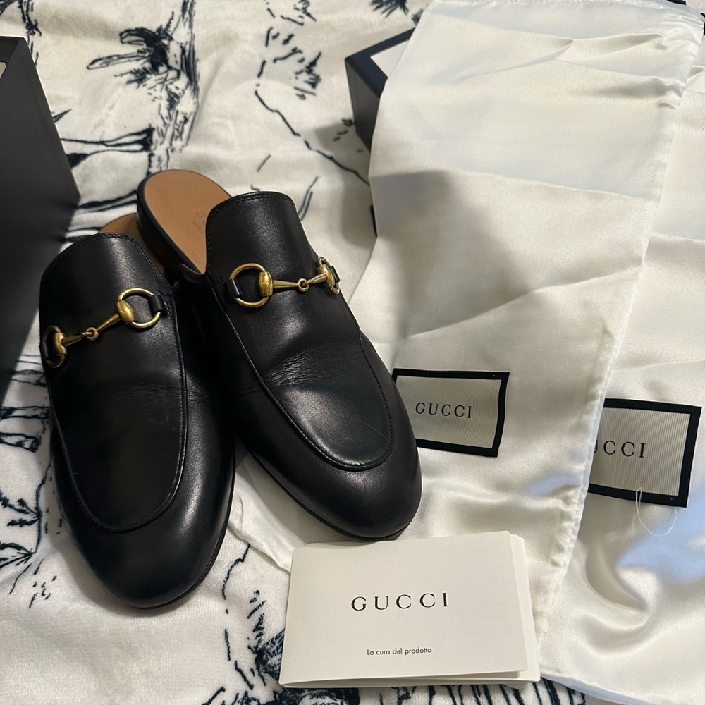 Gucci Black Leather Horsebit Loafers - Picture 2 of 7